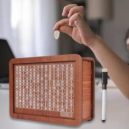 Wooden Savings Box With Counter