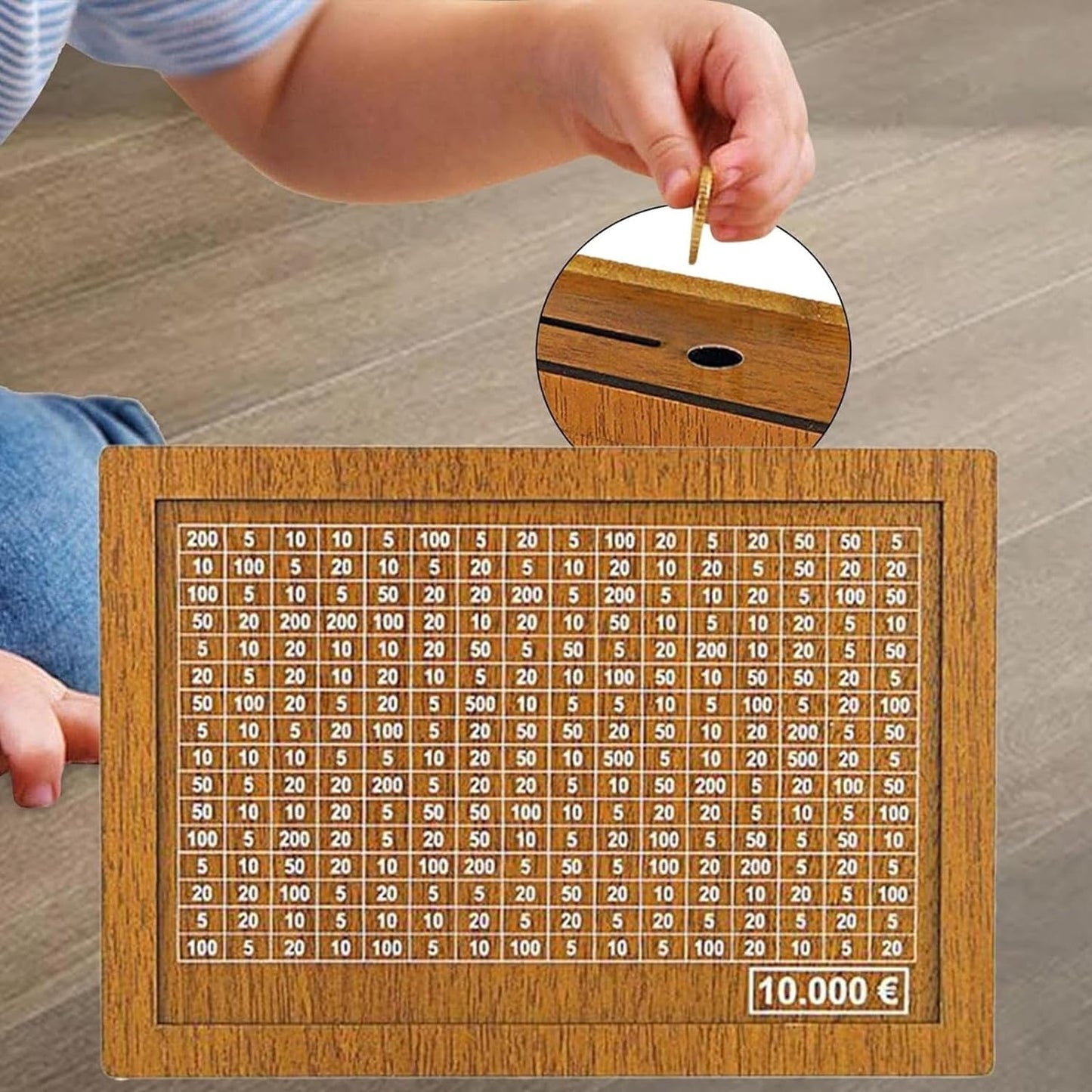 Wooden Savings Box With Counter