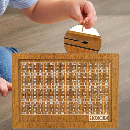 Wooden Savings Box With Counter